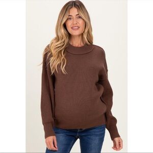 Pinkblush Chocolate Brown Women's Turtleneck Sweater